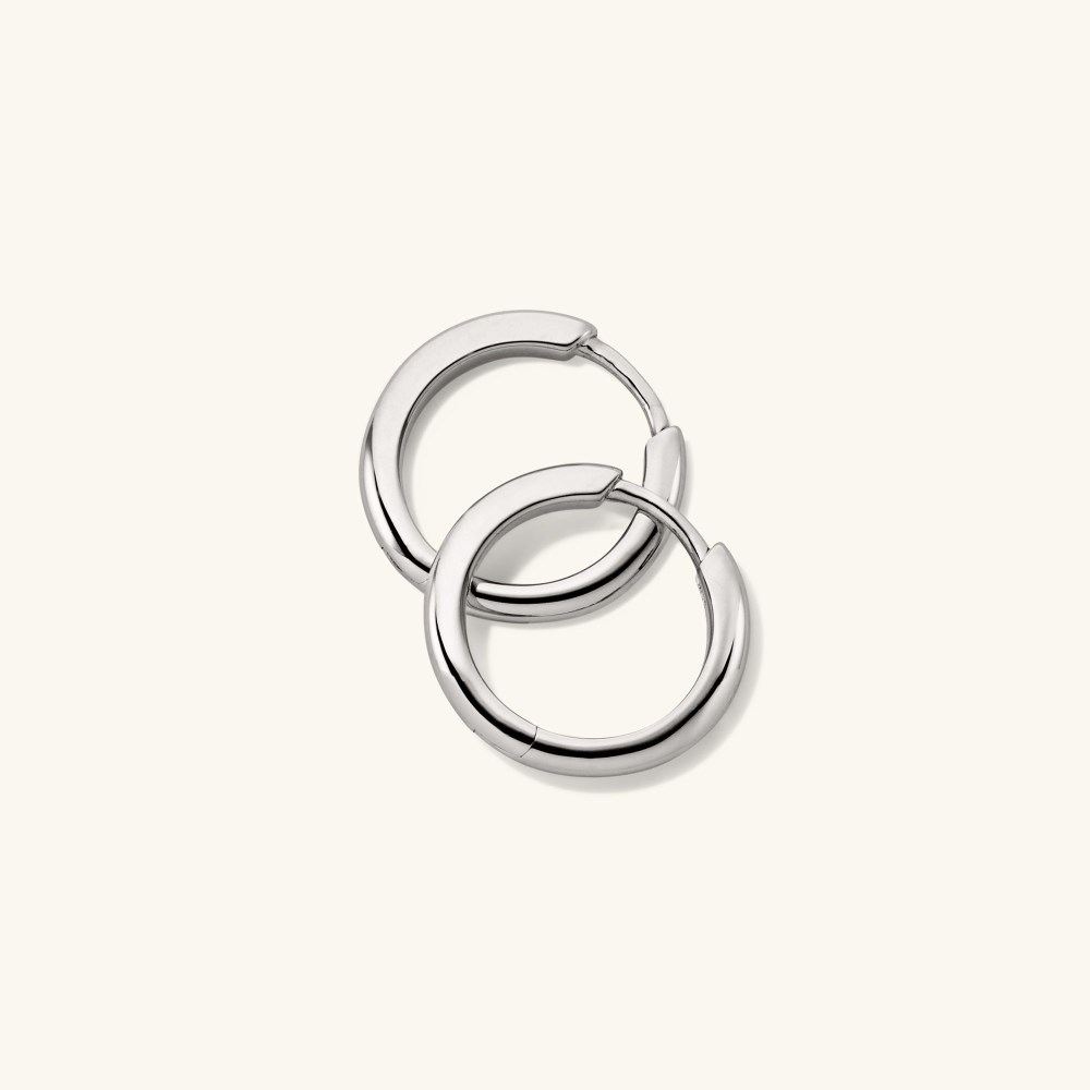 Mejuri Tube Medium Hoops - Sterling Silver