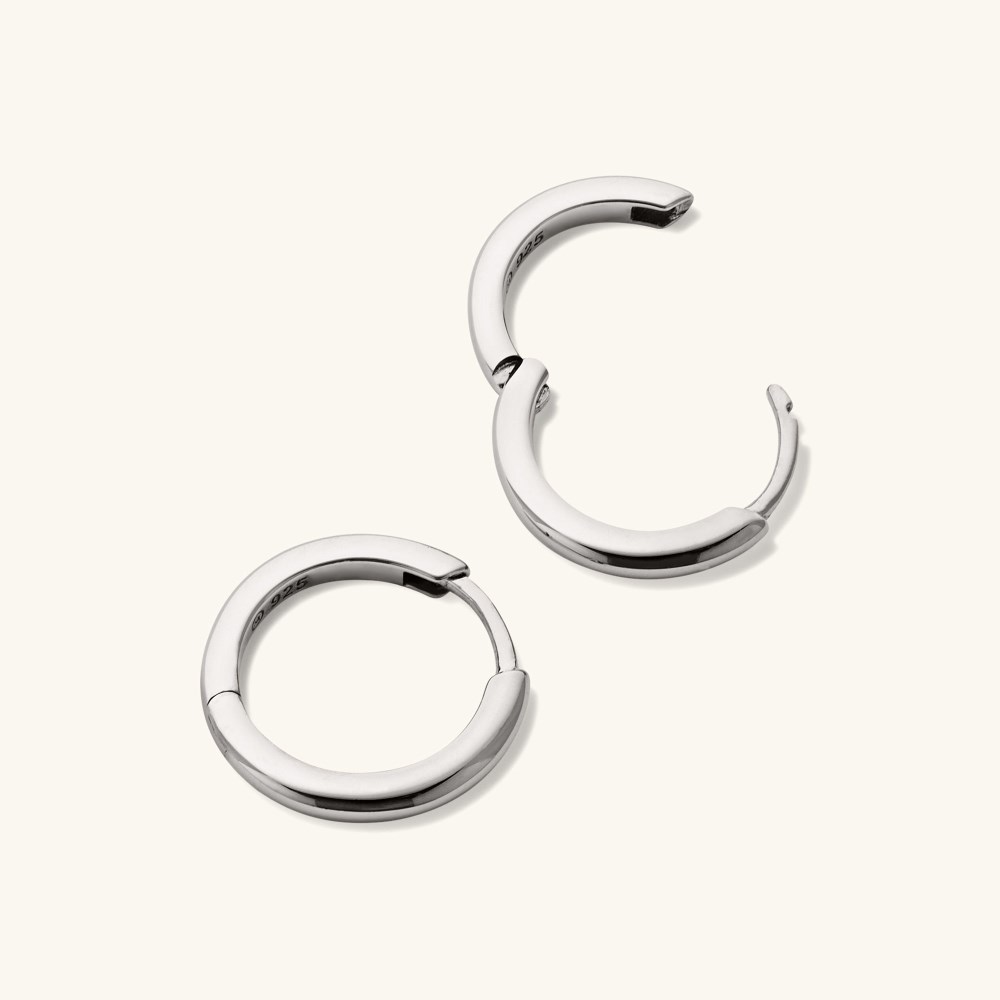 Mejuri Tube Medium Hoops - Sterling Silver