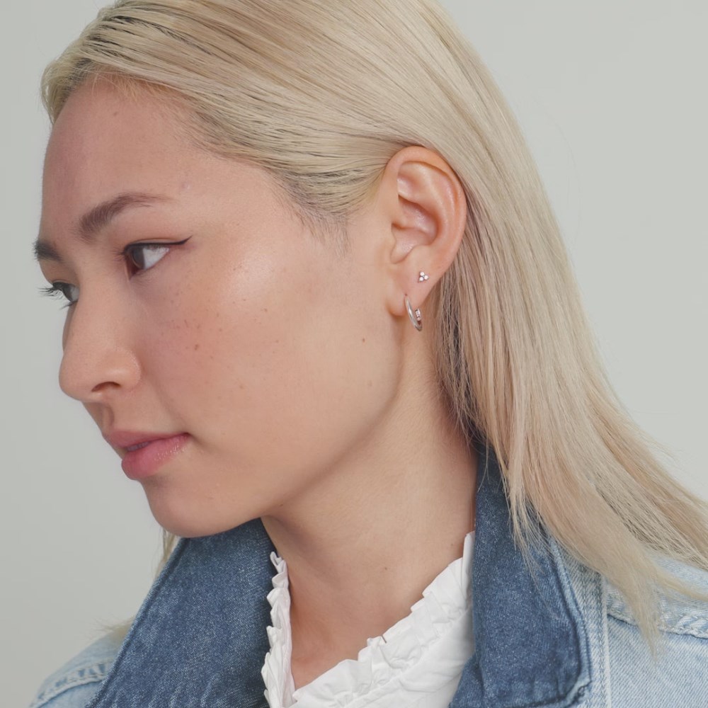 Mejuri Tube Medium Hoops - Sterling Silver