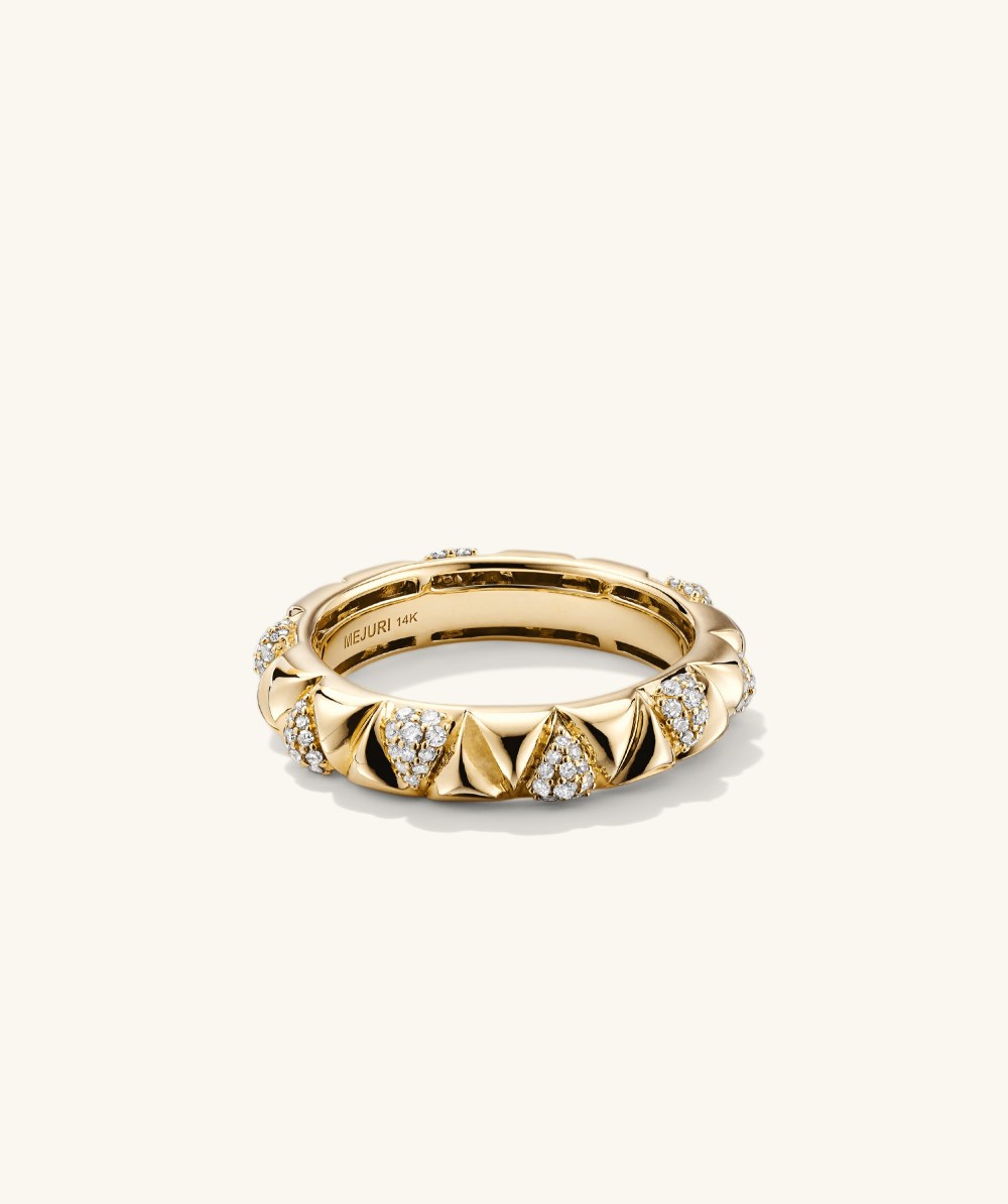 Mejuri Patra Pavé Diamond Ring - 14k Yellow Gold