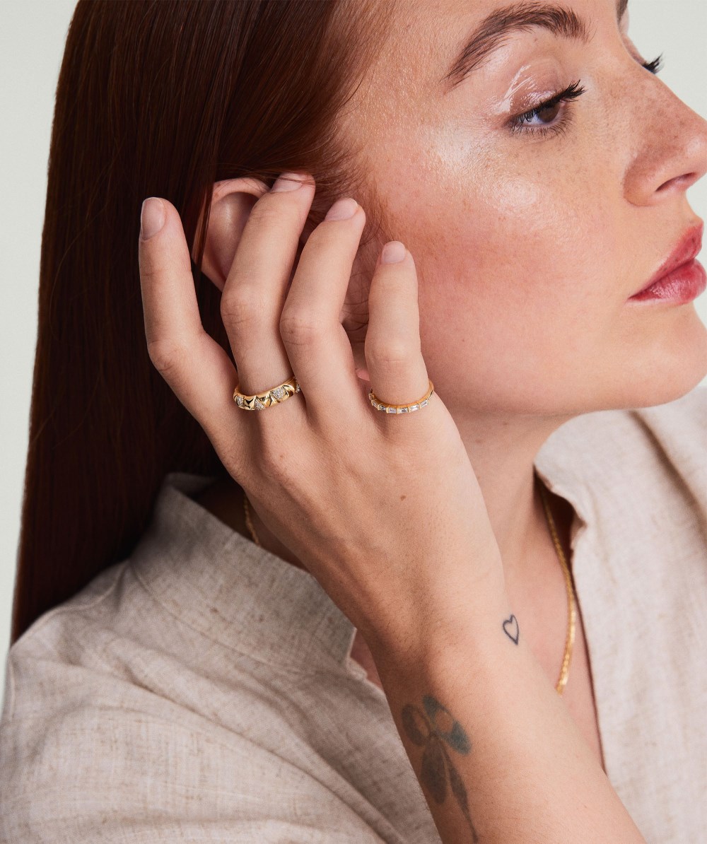 Mejuri Patra Pavé Diamond Ring - 14k Yellow Gold