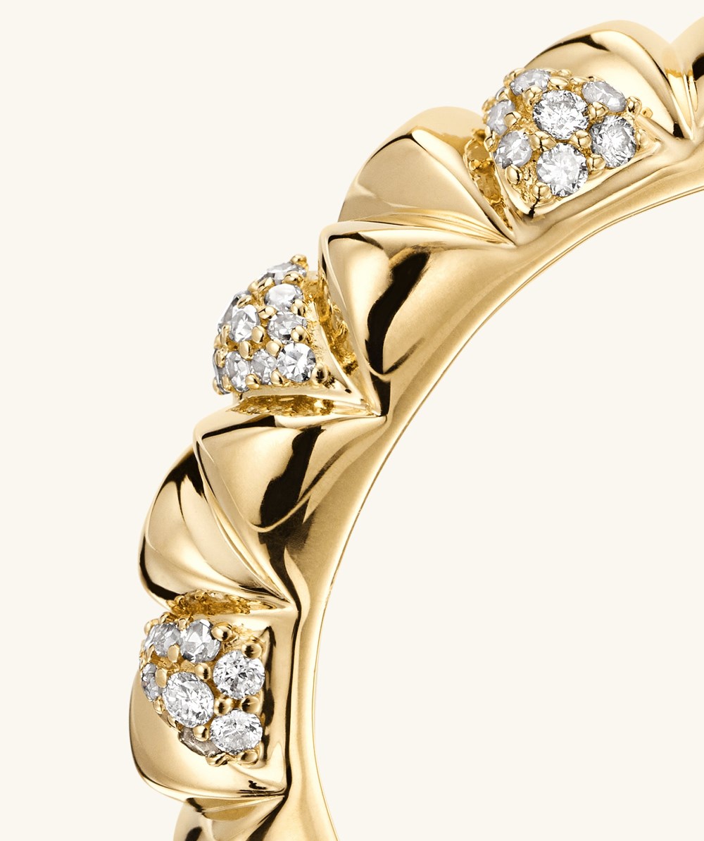 Mejuri Patra Pavé Diamond Ring - 14k Yellow Gold