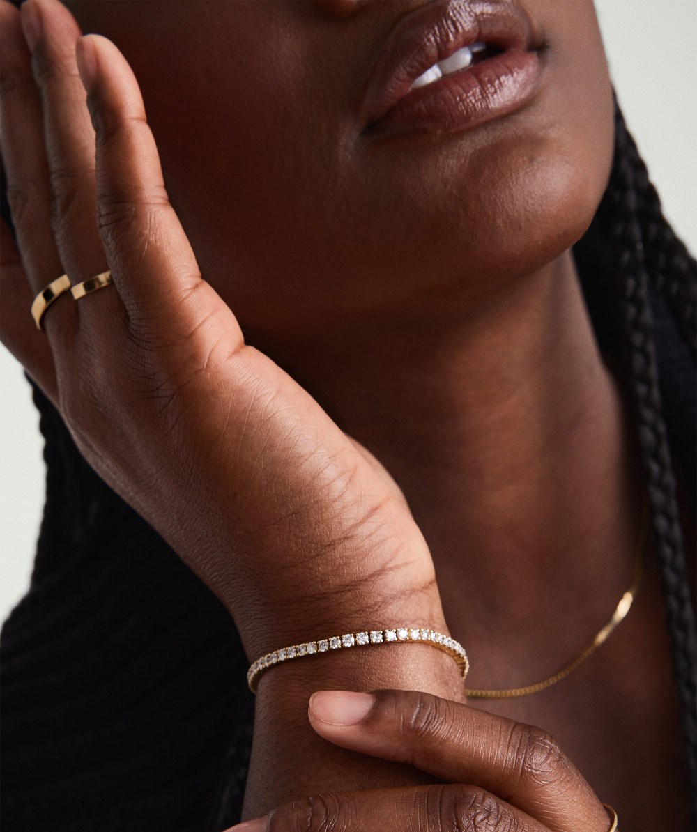 Mejuri Lab Grown Diamond Tennis Bracelet 2.5mm - 14k Yellow Gold