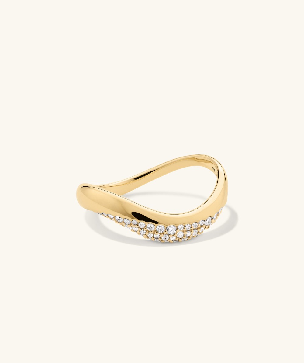 Mejuri Dôme Figure Diamond Dipped Ring - 14k Yellow Gold