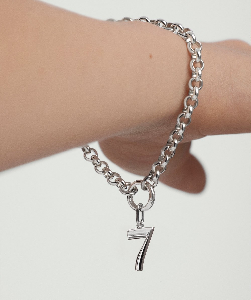 Mejuri Bold Rolo Chain Charm Bracelet - Sterling Silver