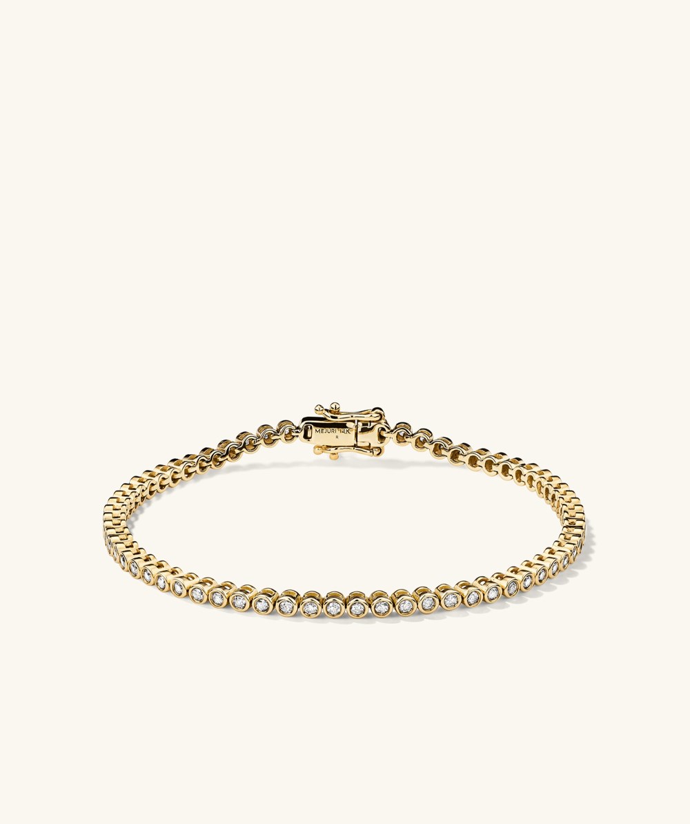 Mejuri Bezel Lab Grown Diamond Tennis Bracelet - 14k Yellow Gold
