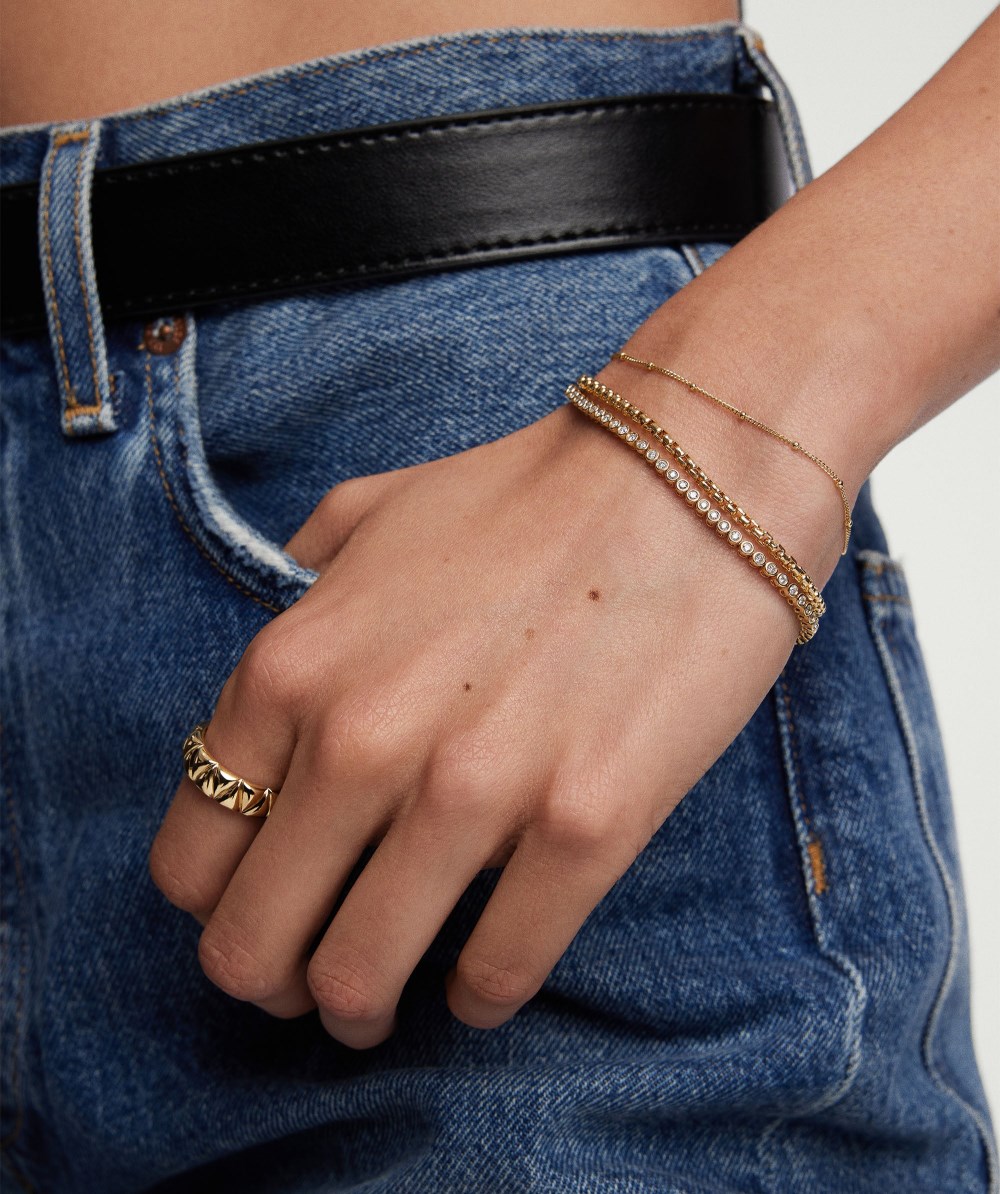 Mejuri Bezel Lab Grown Diamond Tennis Bracelet - 14k Yellow Gold