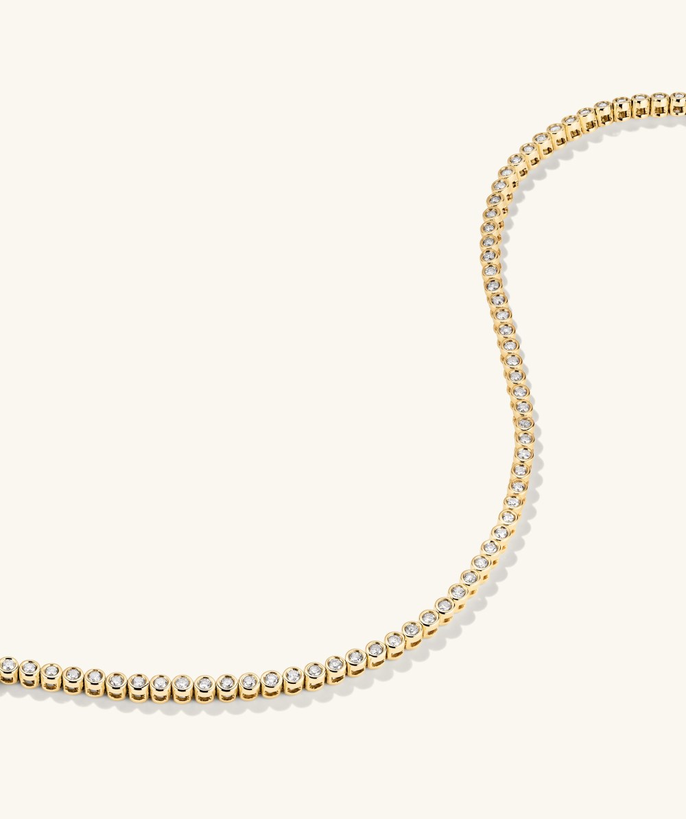 Mejuri Bezel Lab Grown Diamond Tennis Bracelet - 14k Yellow Gold