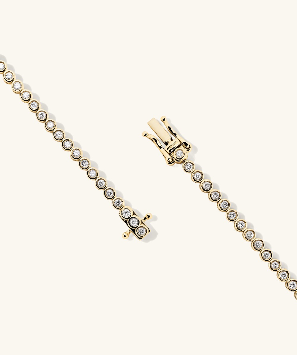 Mejuri Bezel Lab Grown Diamond Tennis Bracelet - 14k Yellow Gold
