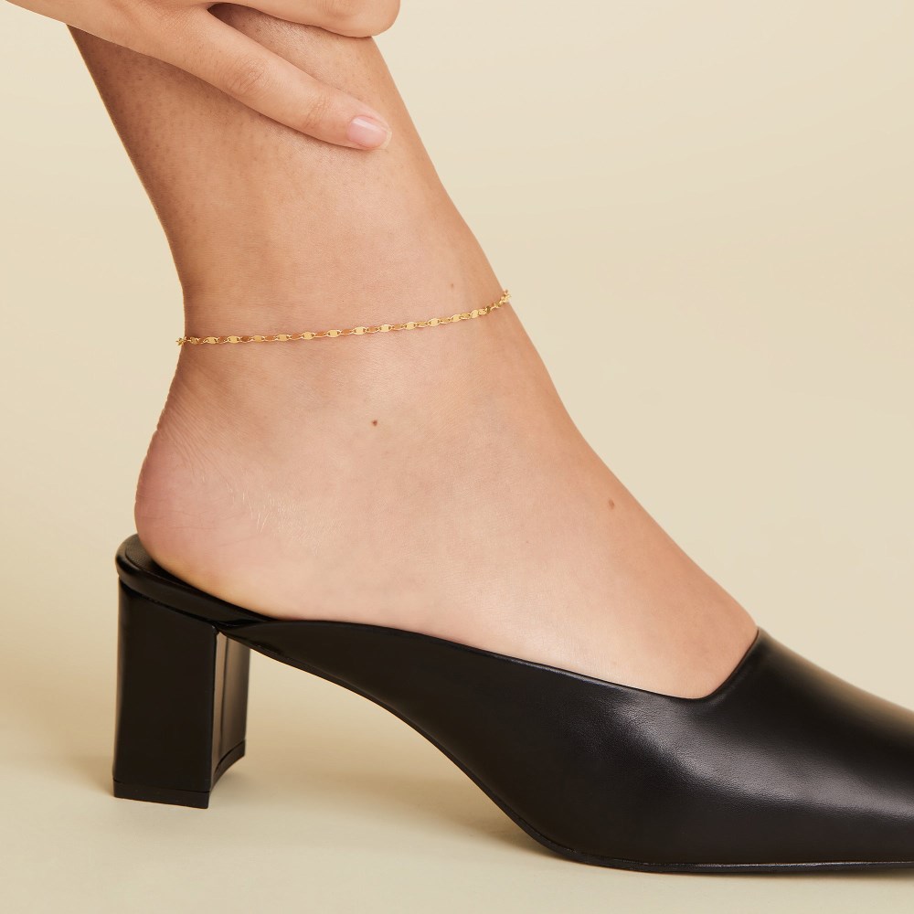 Mejuri Anchor Chain Anklet - 14k Yellow Gold