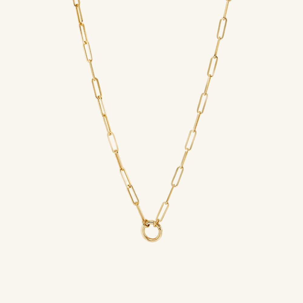 Mejuri Paperclip Chain Charm Necklace - 14k Yellow Gold