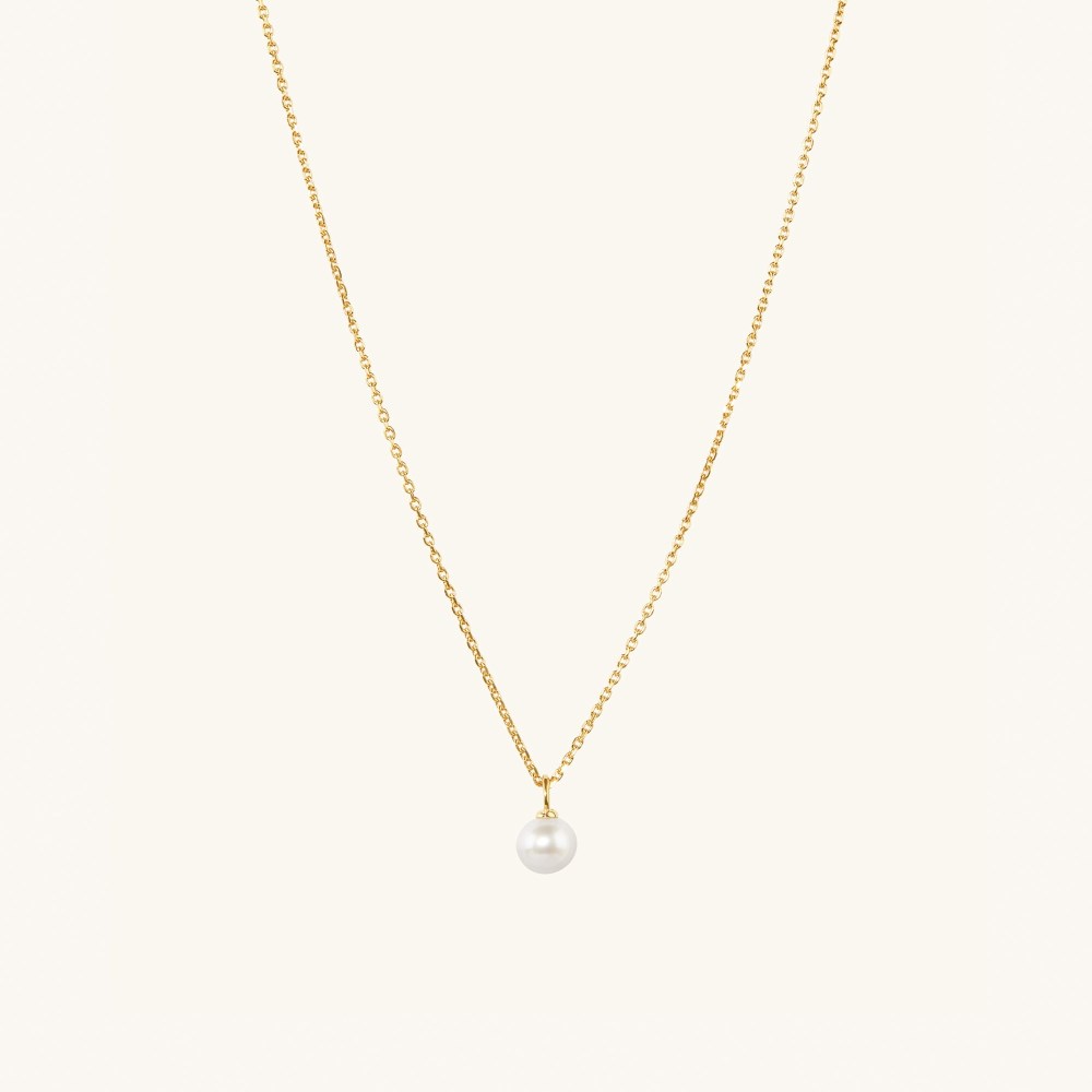 Mejuri Mini Pearl Pendant Necklace - Gold Vermeil