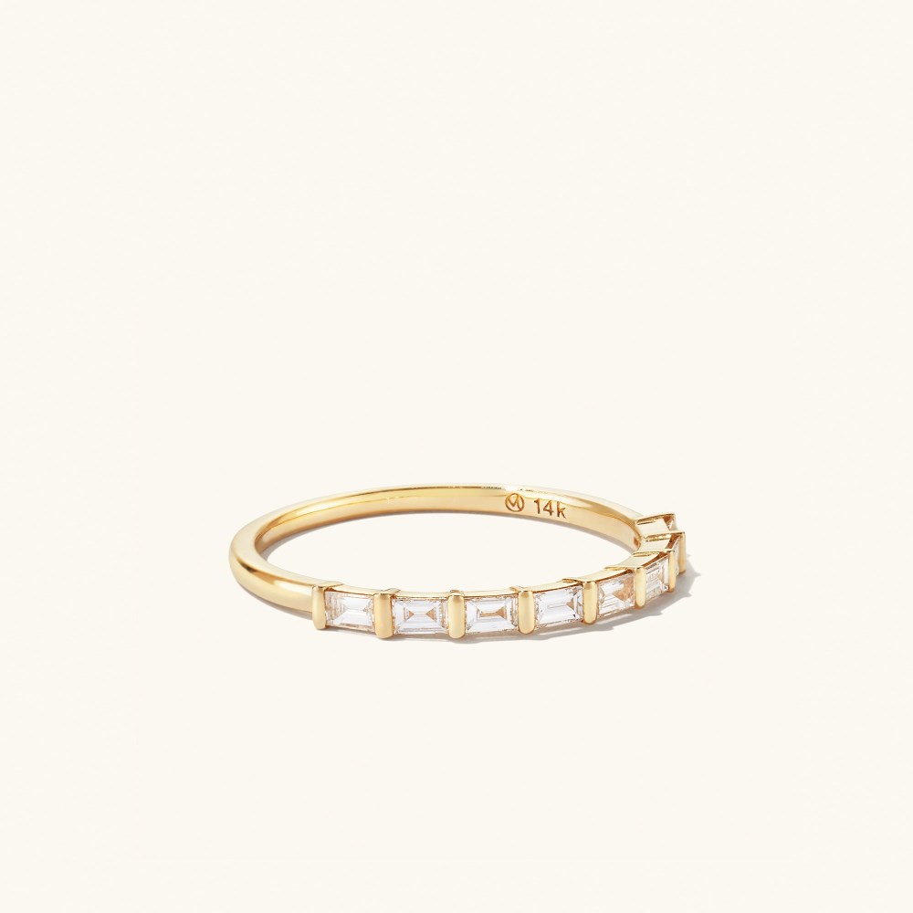 Mejuri Baguette Diamond Half Eternity Band - 14k Yellow Gold