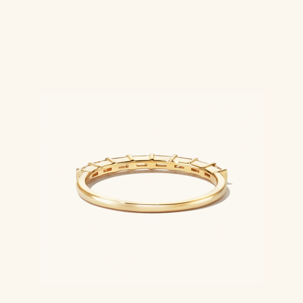Mejuri Baguette Diamond Half Eternity Band - 14k Yellow Gold