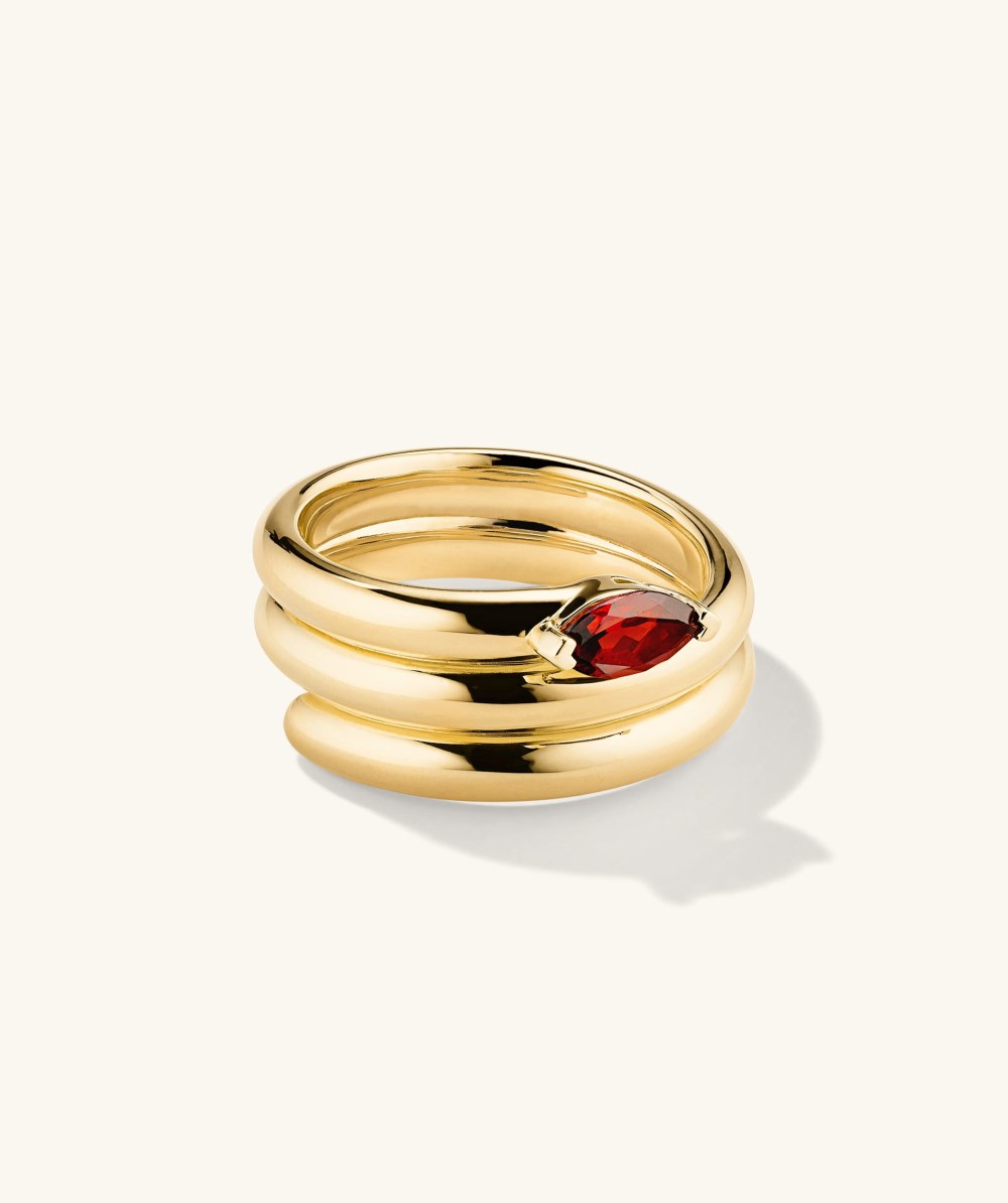 Mejuri Boa Gemstone Coil Ring - Gold Vermeil
