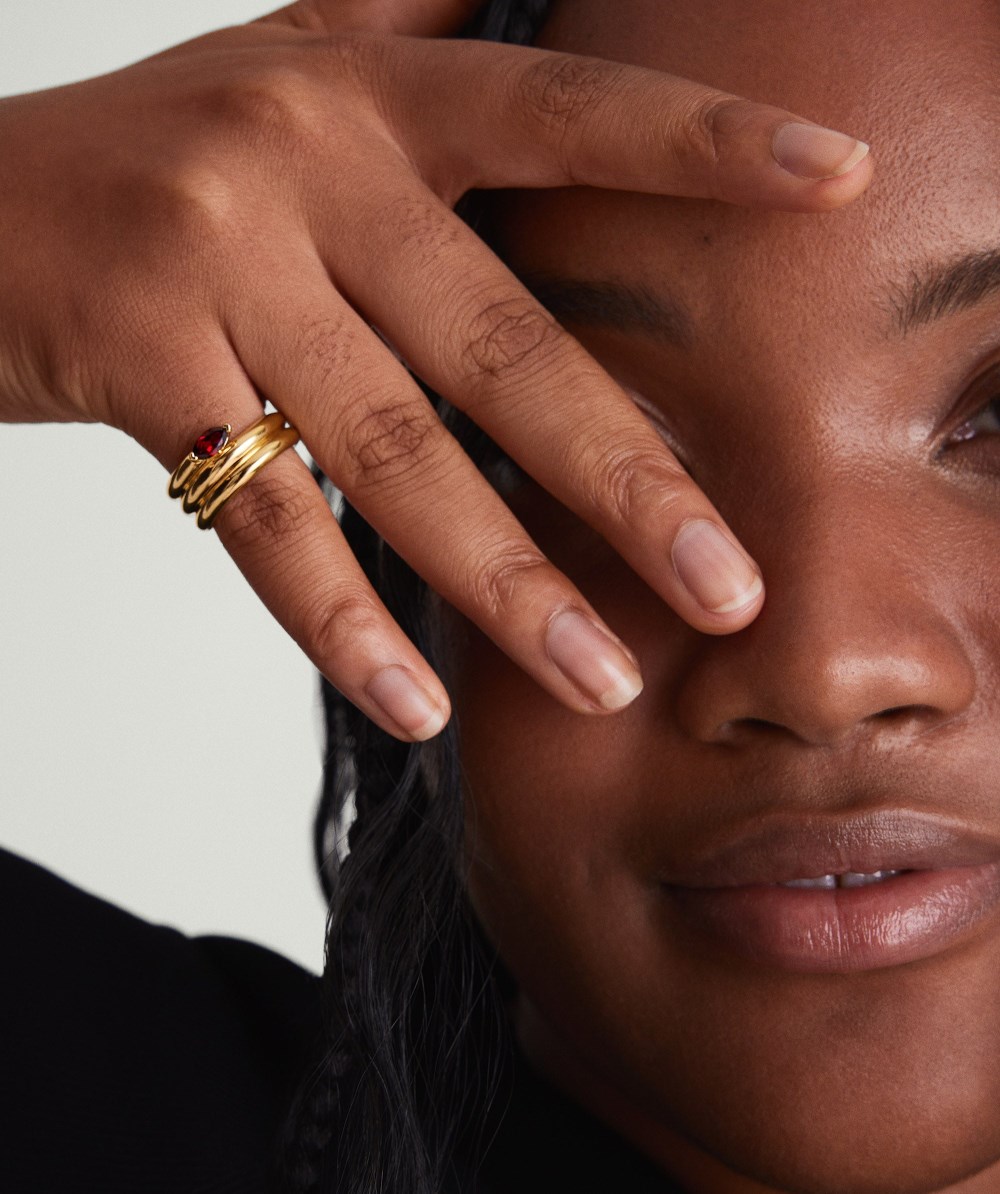 Mejuri Boa Gemstone Coil Ring - Gold Vermeil