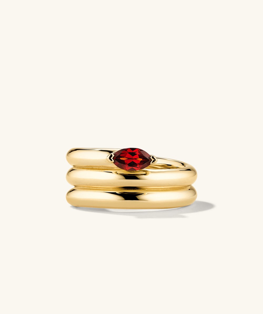 Mejuri Boa Gemstone Coil Ring - Gold Vermeil
