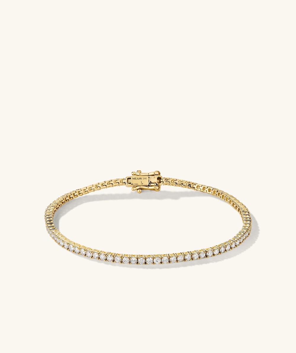 Mejuri Diamond Tennis Bracelet 1.8mm - 14k Yellow Gold