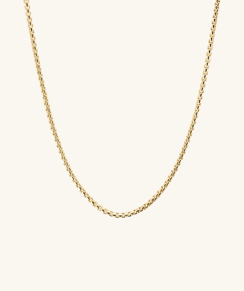 Mejuri 2.5mm Round Box Chain Necklace - 14k Yellow Gold