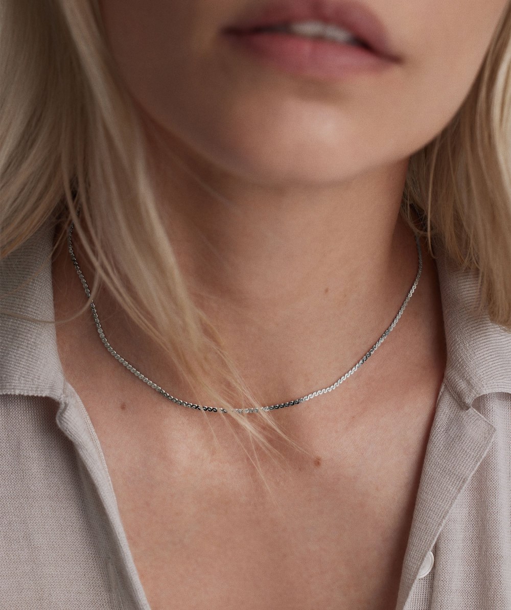 Mejuri Serpentine Chain Necklace - Sterling Silver
