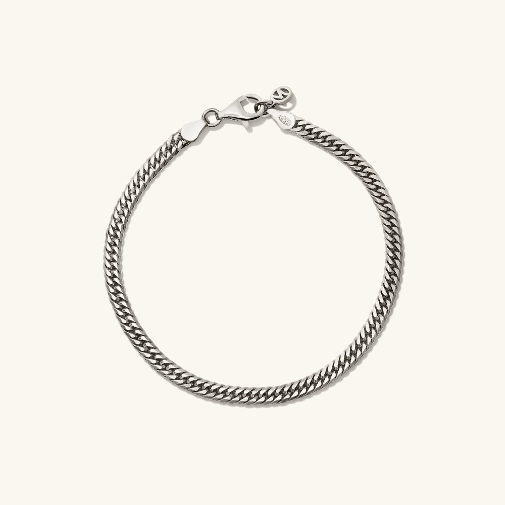 Mejuri Double Curb Chain Bracelet - Sterling Silver