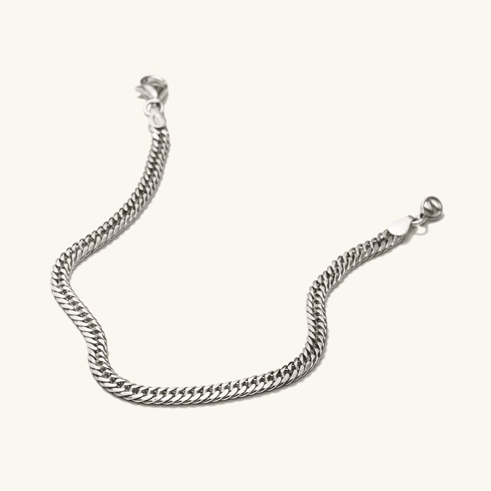 Mejuri Double Curb Chain Bracelet - Sterling Silver