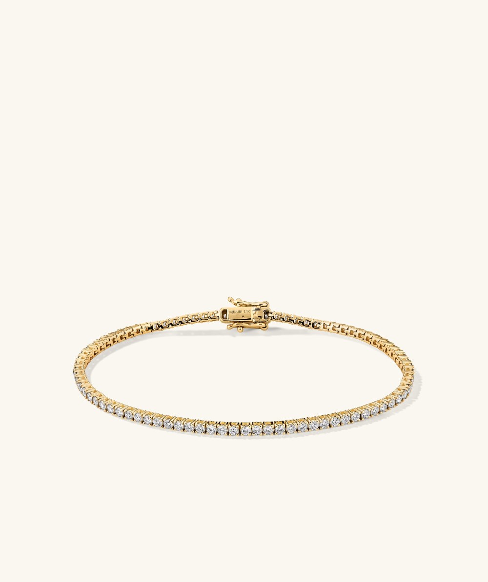 Mejuri Lab Grown Diamond Tennis Bracelet 1.8mm - 14k Yellow Gold