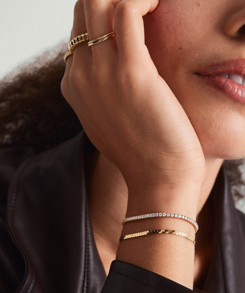 Mejuri Lab Grown Diamond Tennis Bracelet 1.8mm - 14k Yellow Gold