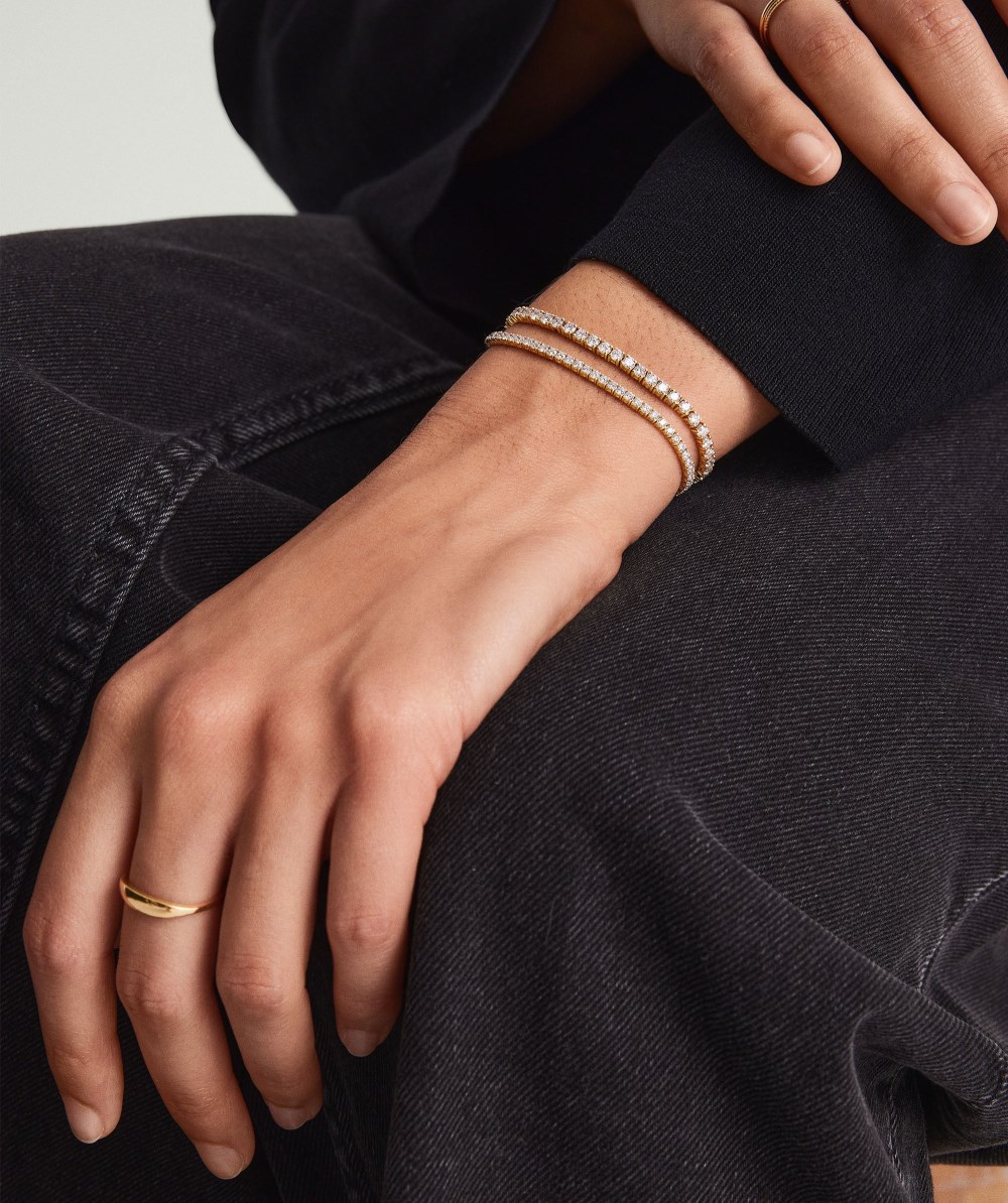 Mejuri Lab Grown Diamond Tennis Bracelet 1.8mm - 14k Yellow Gold