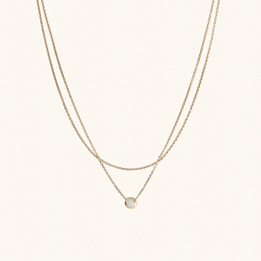 Mejuri Layered Opal Necklace - Gold Vermeil