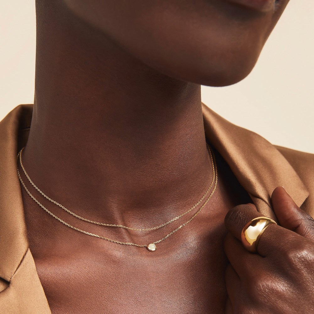 Mejuri Layered Opal Necklace - Gold Vermeil