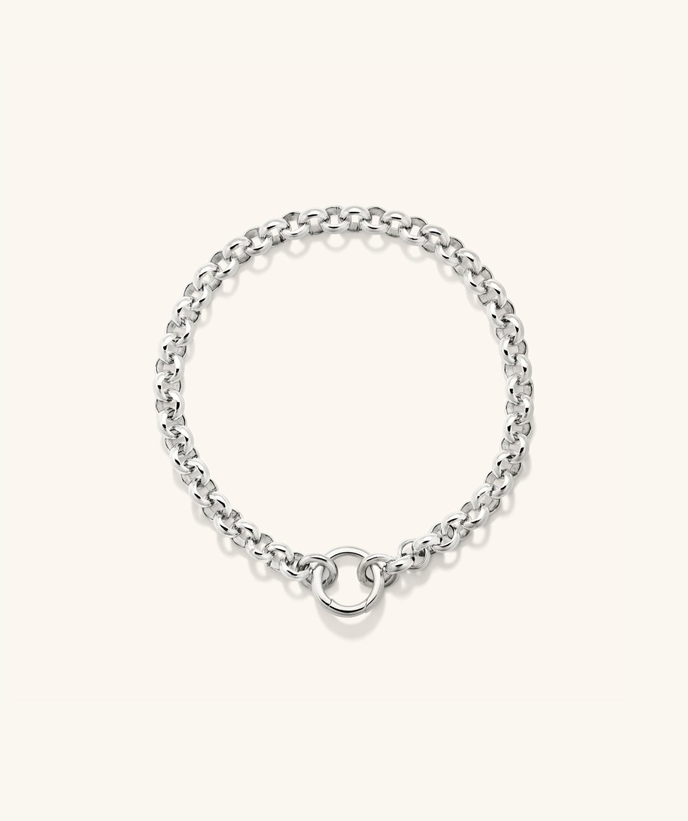 Mejuri Bold Rolo Chain Charm Bracelet - Sterling Silver