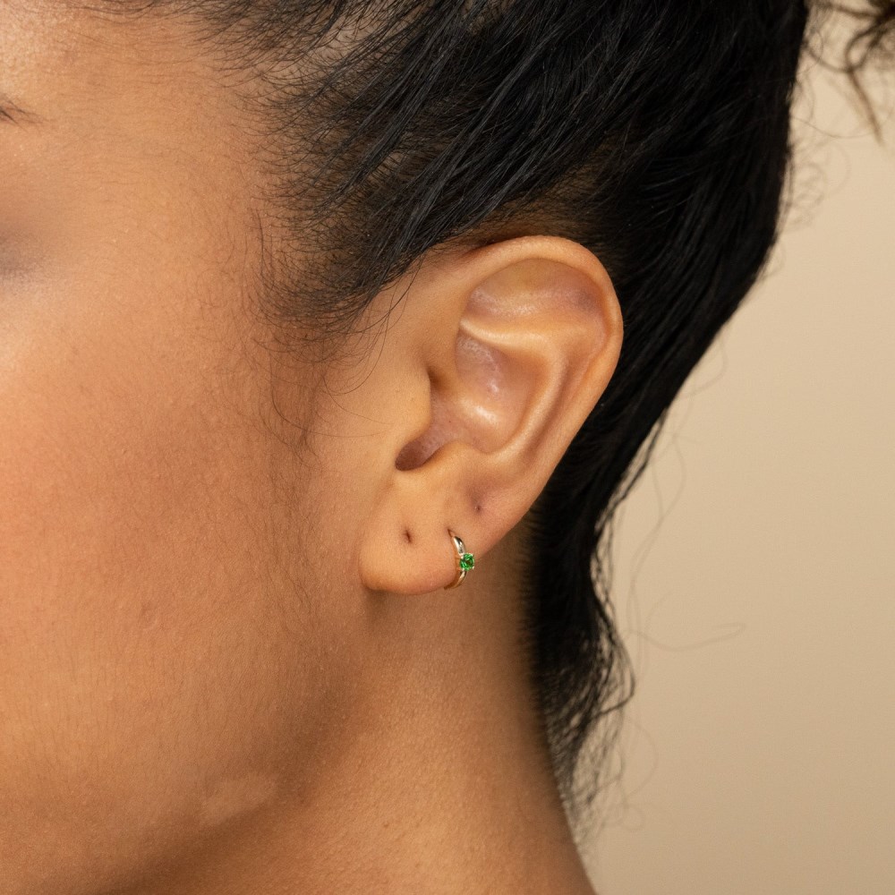 Mejuri Single Colored Mini Hoop - 14k Yellow Gold