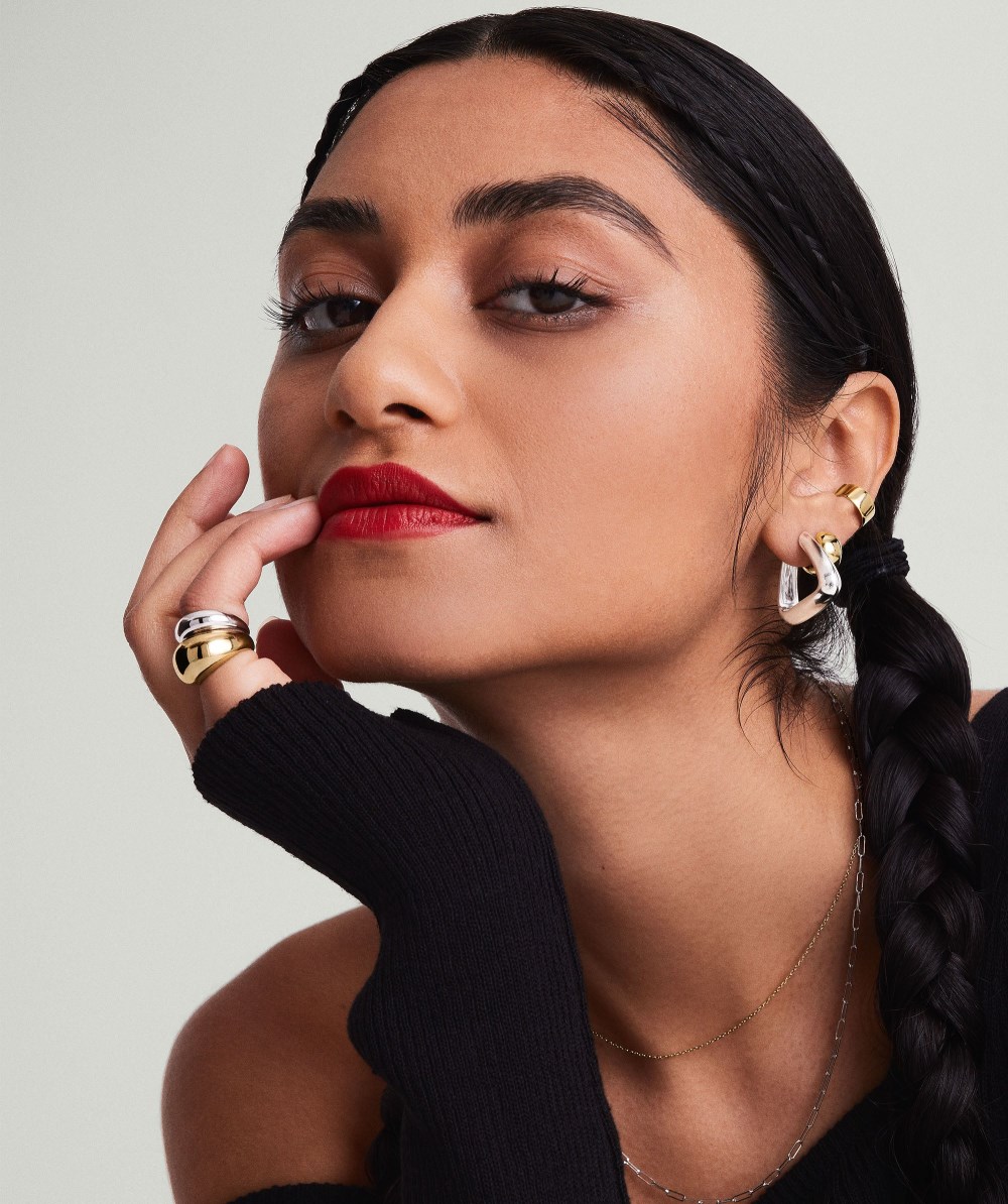 Mejuri Patra Large Hoops - Sterling Silver