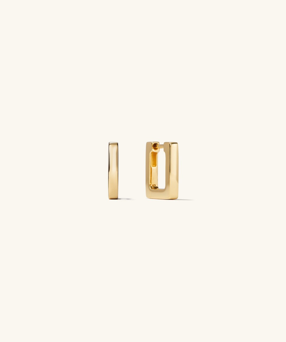 Mejuri Block Small Hoops - Gold Vermeil