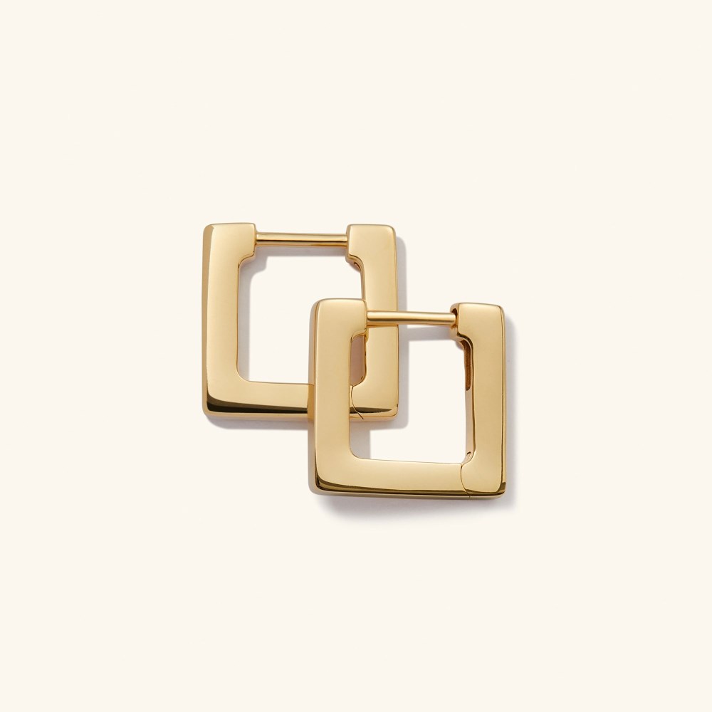 Mejuri Block Small Hoops - Gold Vermeil