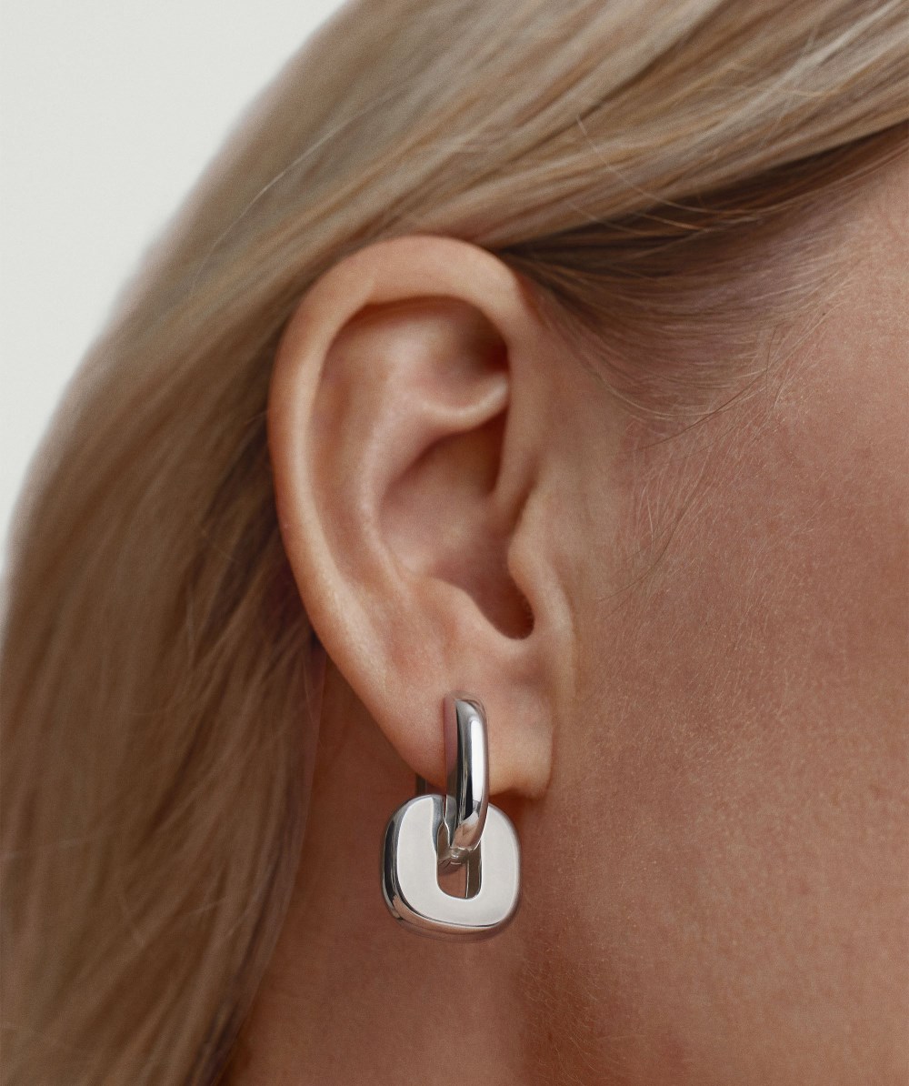 Mejuri Stevie Hoops - Sterling Silver