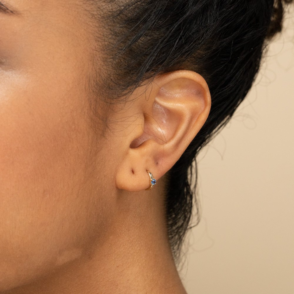 Mejuri Single Colored Mini Hoop - 14k Yellow Gold