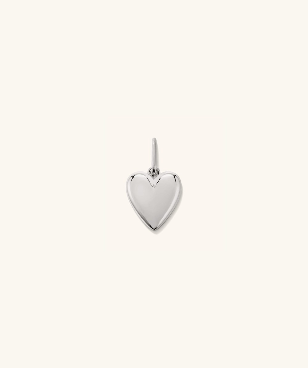 Mejuri Puffy Heart Charm - Sterling Silver