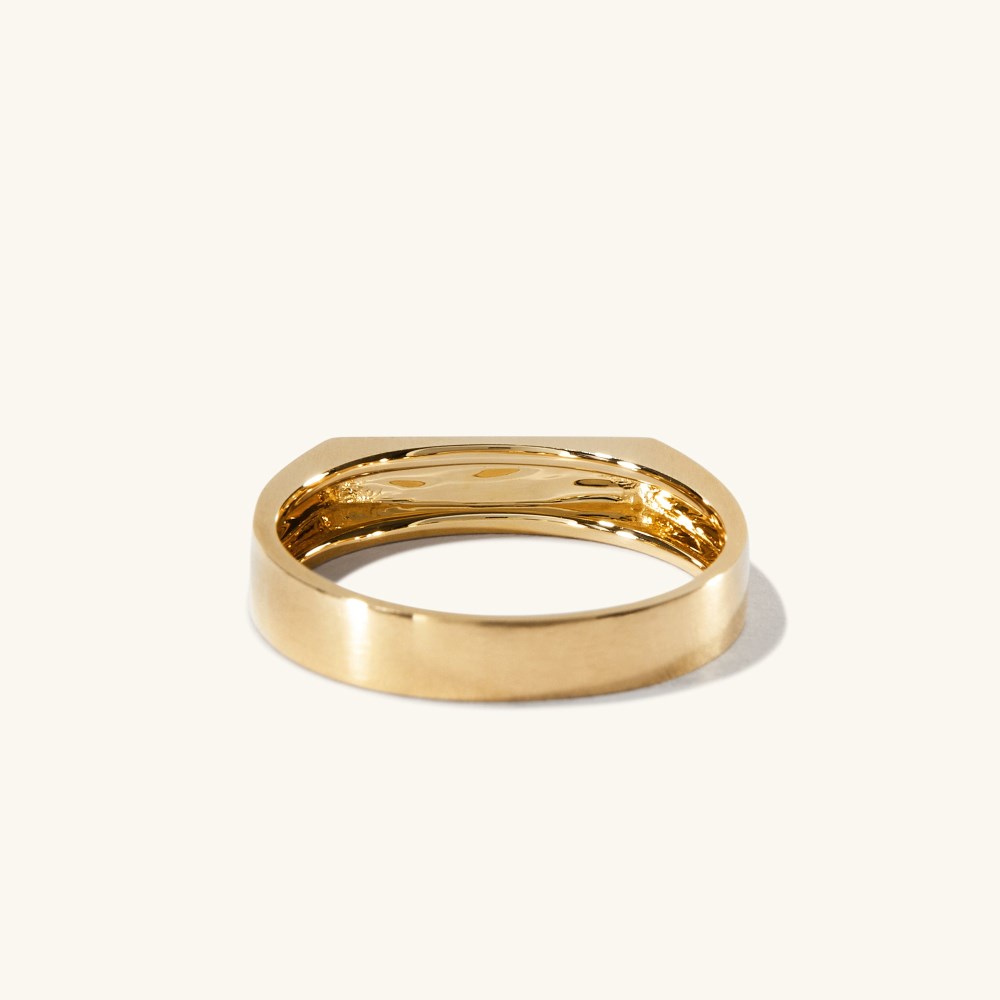 Mejuri Ultra Slim Rectangular Signet Ring - 14k Yellow Gold
