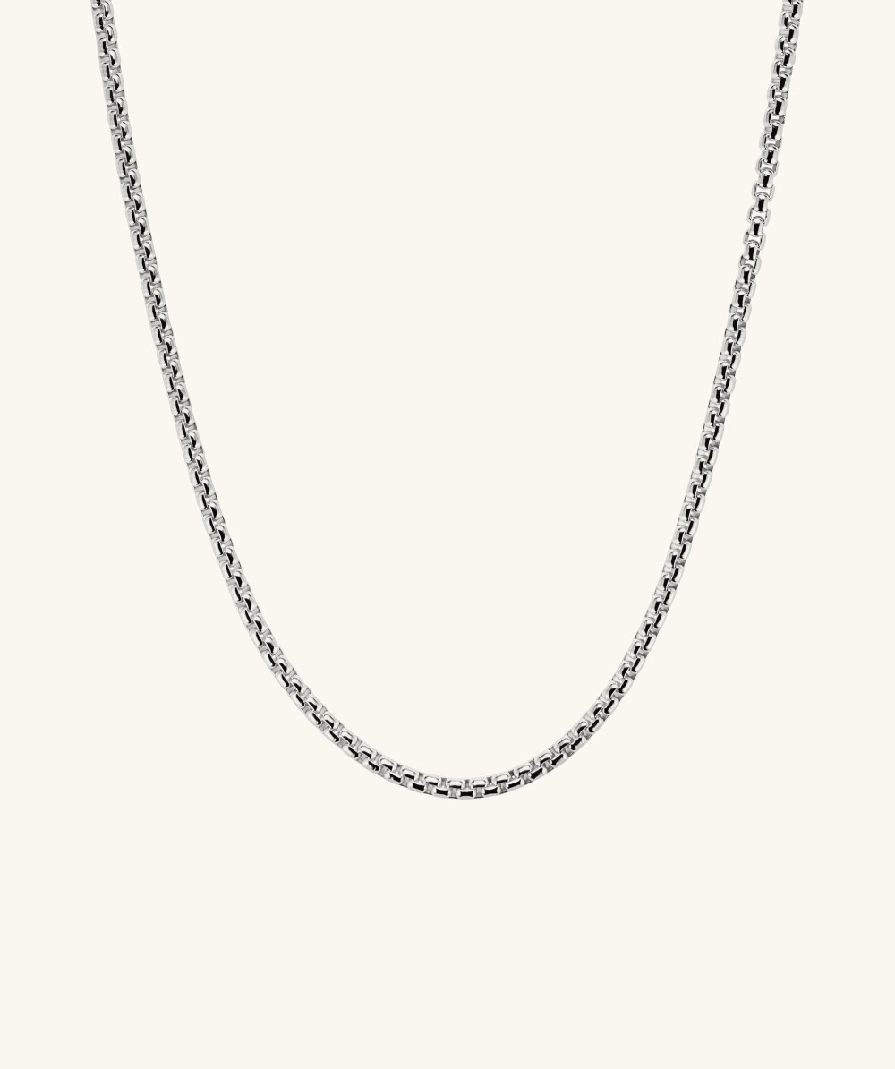 Mejuri 3.7mm Round Box Chain Necklace - Sterling Silver