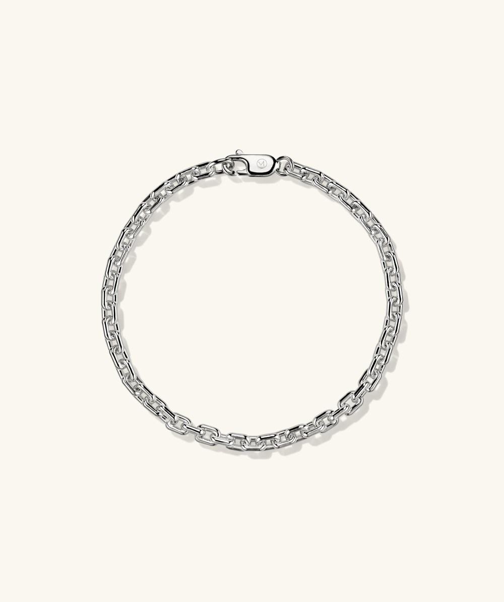 Mejuri Trace Rectangle Chain Bracelet - Sterling Silver