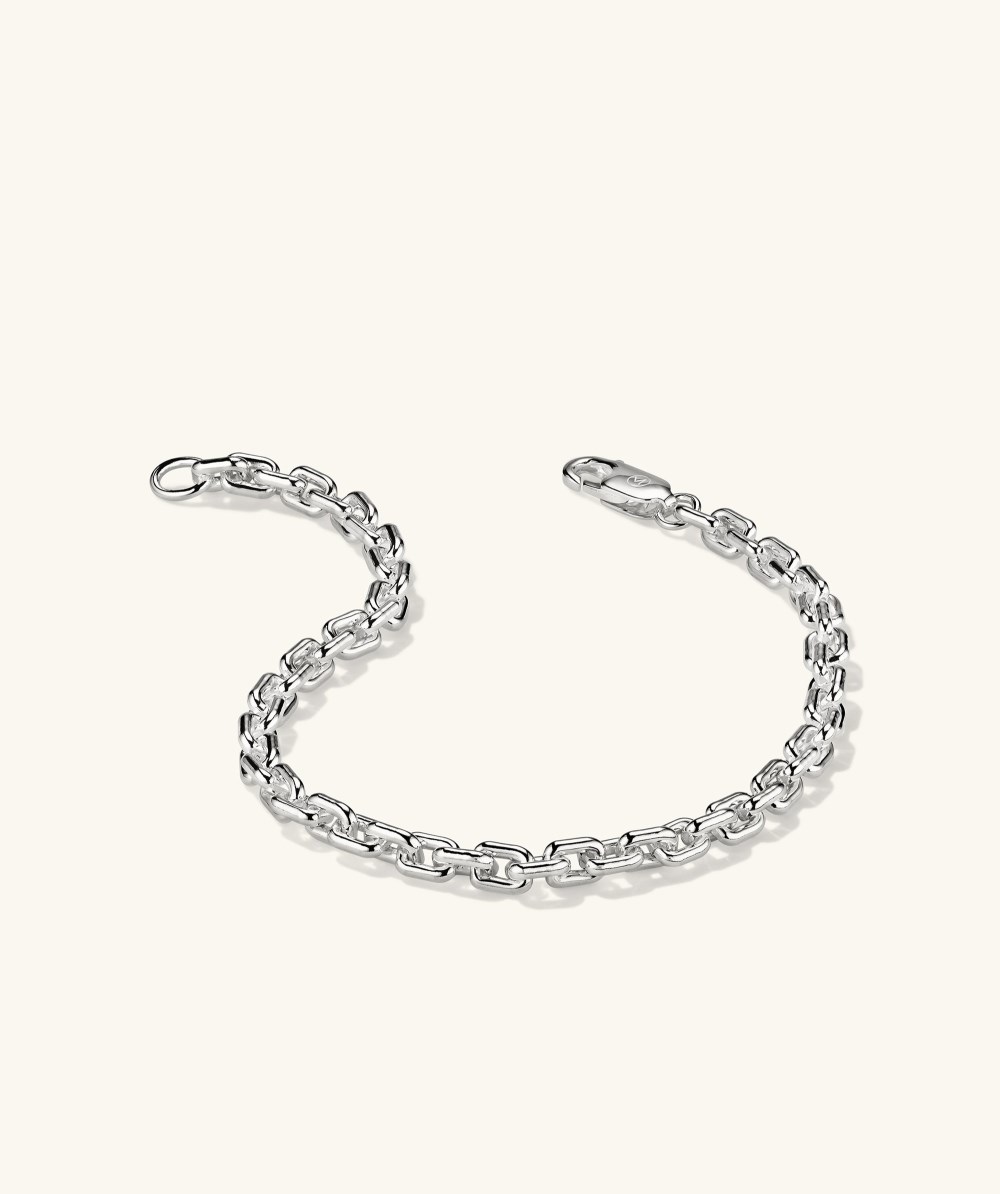 Mejuri Trace Rectangle Chain Bracelet - Sterling Silver