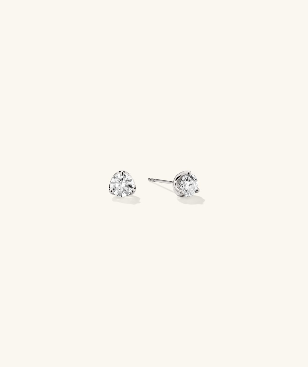 Mejuri Lab Grown Diamond Round Studs 1 TCW - 14k White Gold