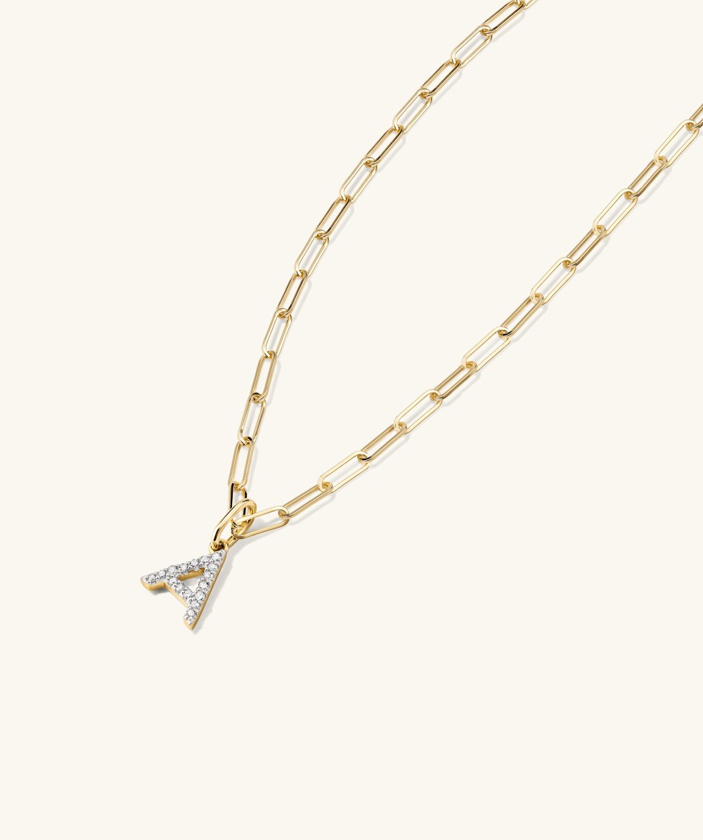 Mejuri Diamond Letter Charm - 14k Yellow Gold