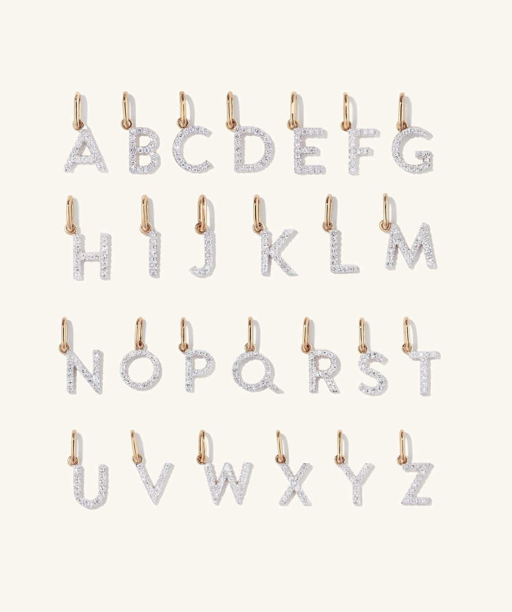 Mejuri Diamond Letter Charm - 14k Yellow Gold