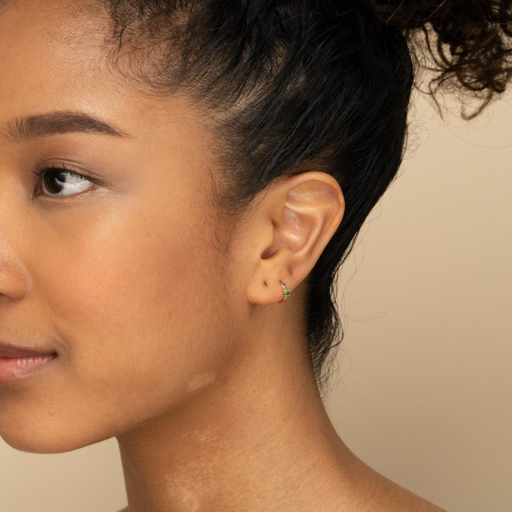 Mejuri Single Colored Mini Hoop - 14k Yellow Gold