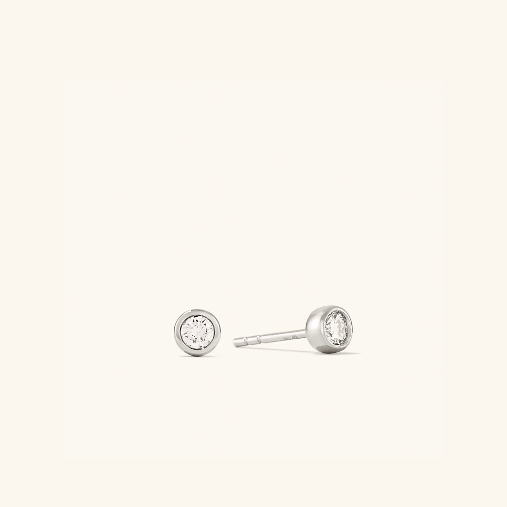 Mejuri Round Diamond Studs - 14k White Gold