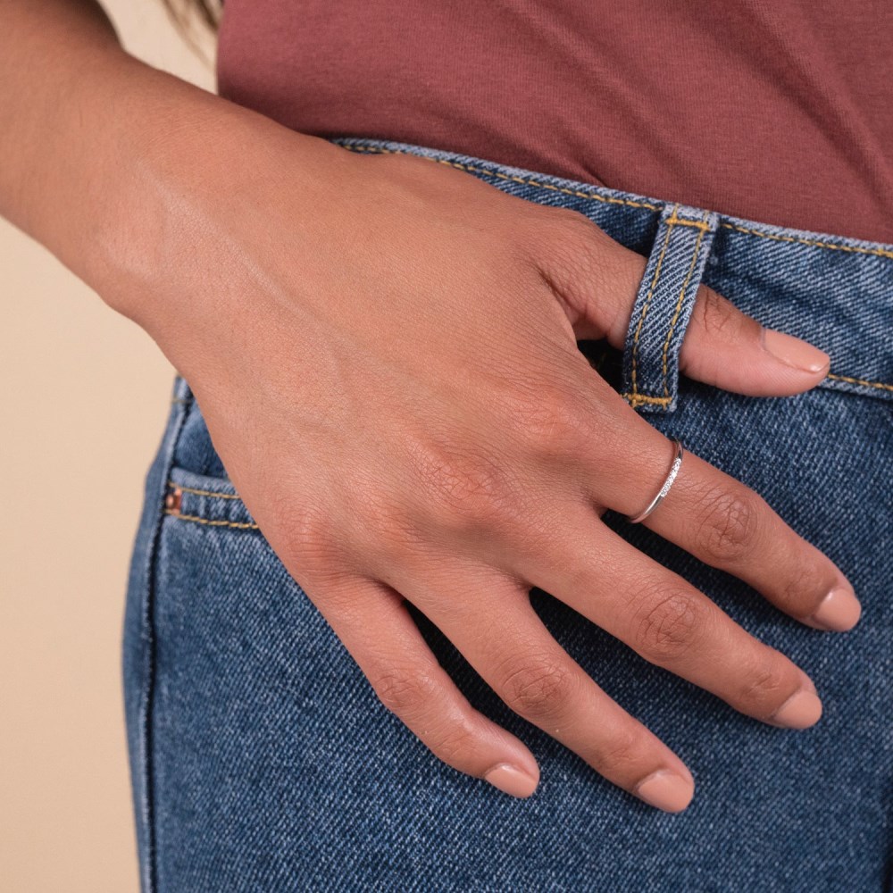 Mejuri Diamonds Line Ring - 14k White Gold