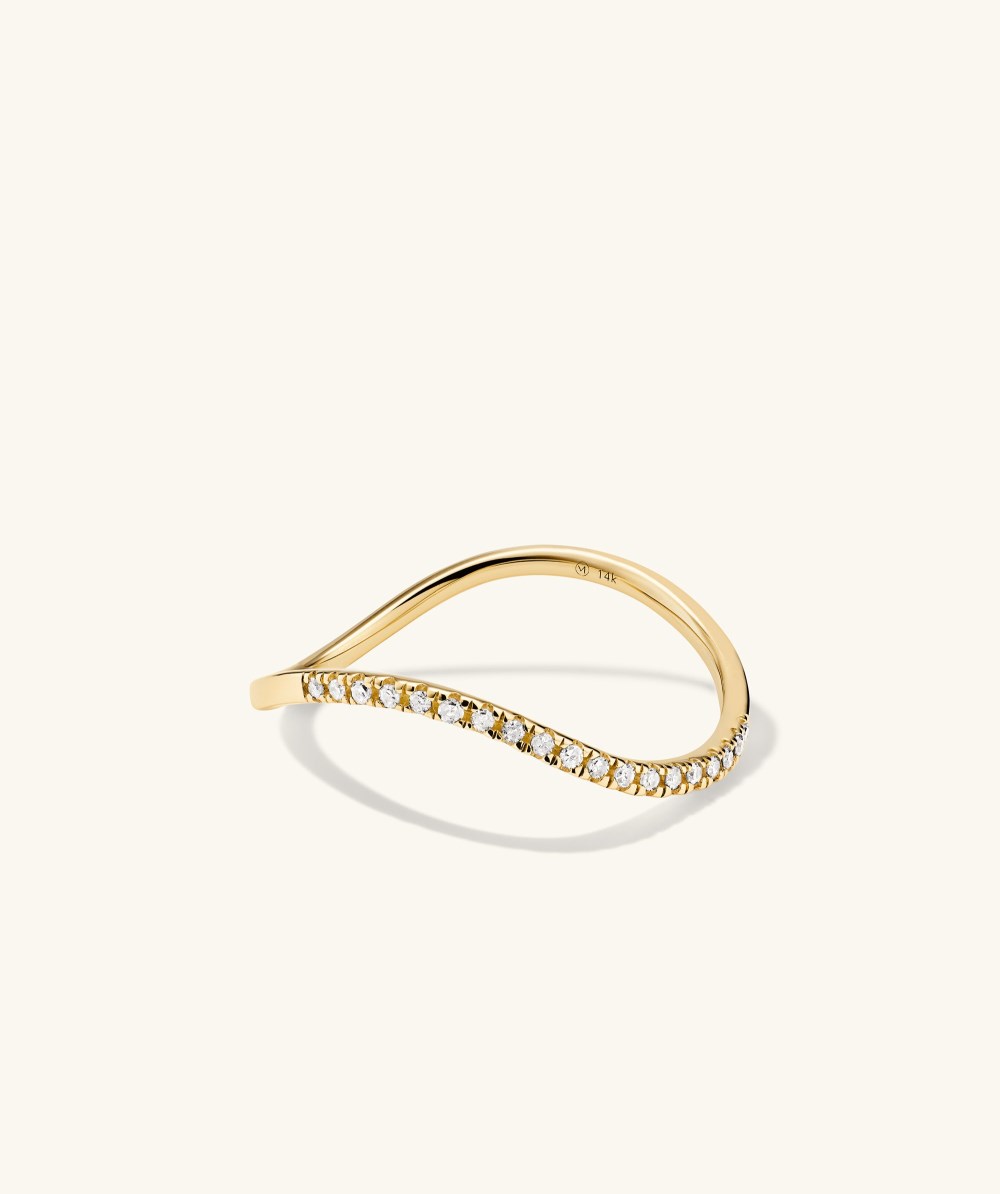 Mejuri Dôme Figure Pavé Diamond Stacker Ring - 14k Yellow Gold